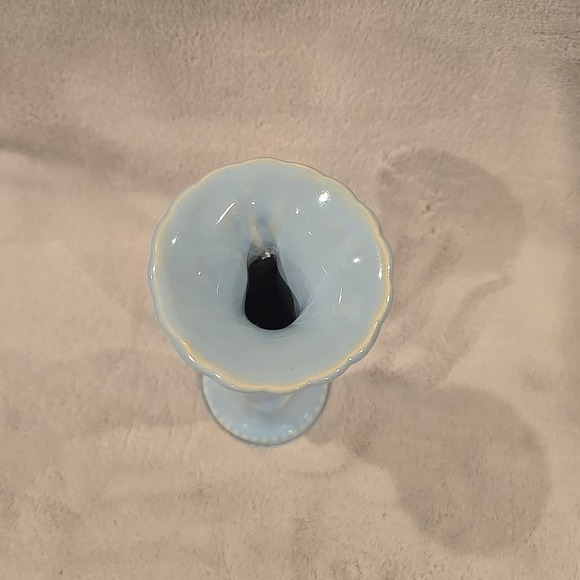 Vintage Art Deco USA Shawnee Pottery Tulip Hand Vase Baby Blue 10" - Picture 3 of 4